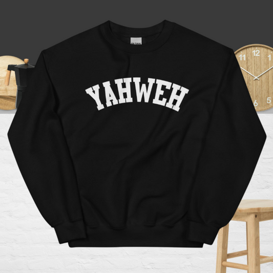 S.M. Yahweh Letters Printed Crew Neck Sweatshirt