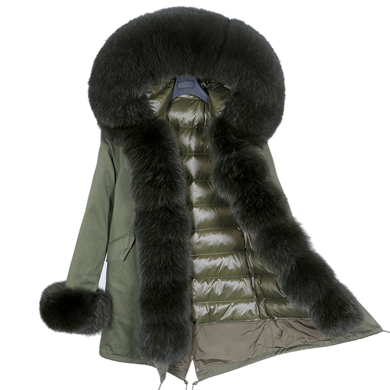 Coat Fur With Detachable Inner Liner Placket