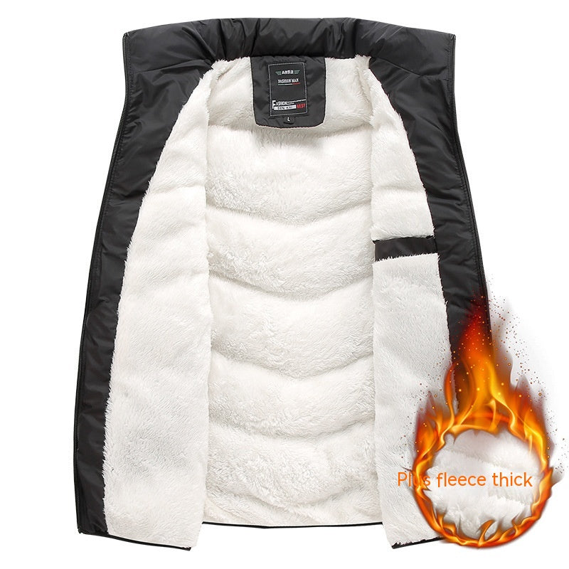 S.M. Down Cotton Fleece-lined Warm Vest