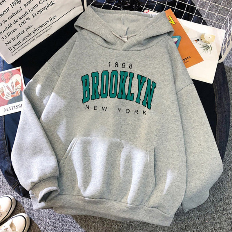 F.J.C. women's "1898 Brooklyn New York" graphic print hoodie S.W.