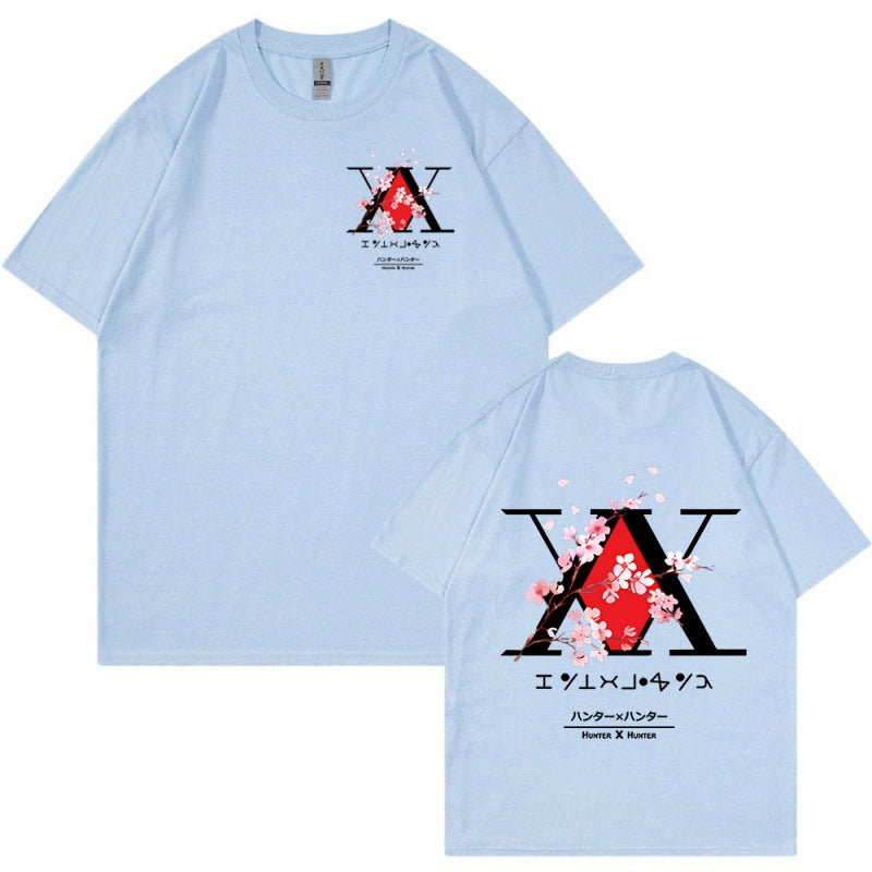 S.M. Anime X Logo T-shirt Killua Gon Cherry Blossom