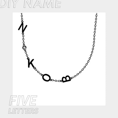 Stainless Steel 26 English Letter Name Necklace- F.J.C. JEWELRY