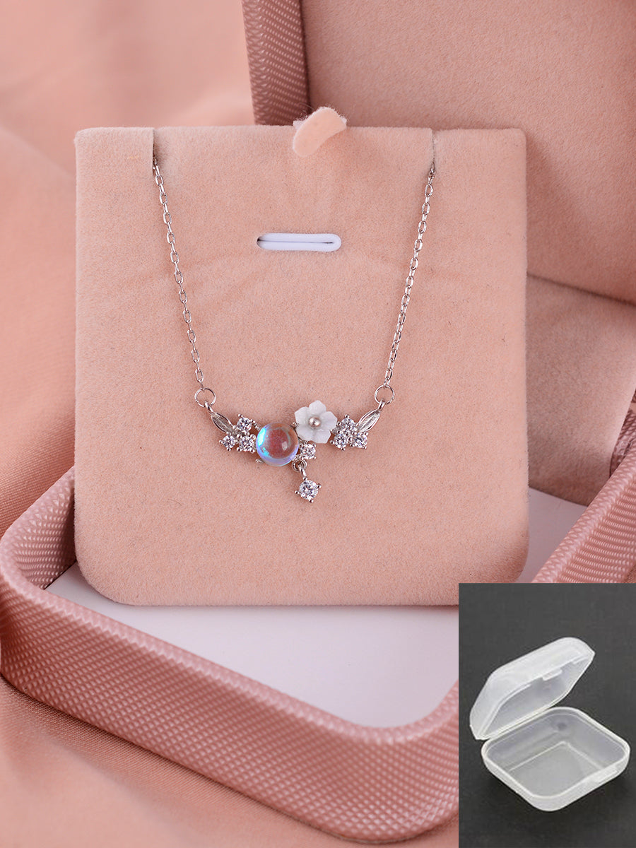 Flower Necklace Sterling Silver Clavicle Pendant For Women