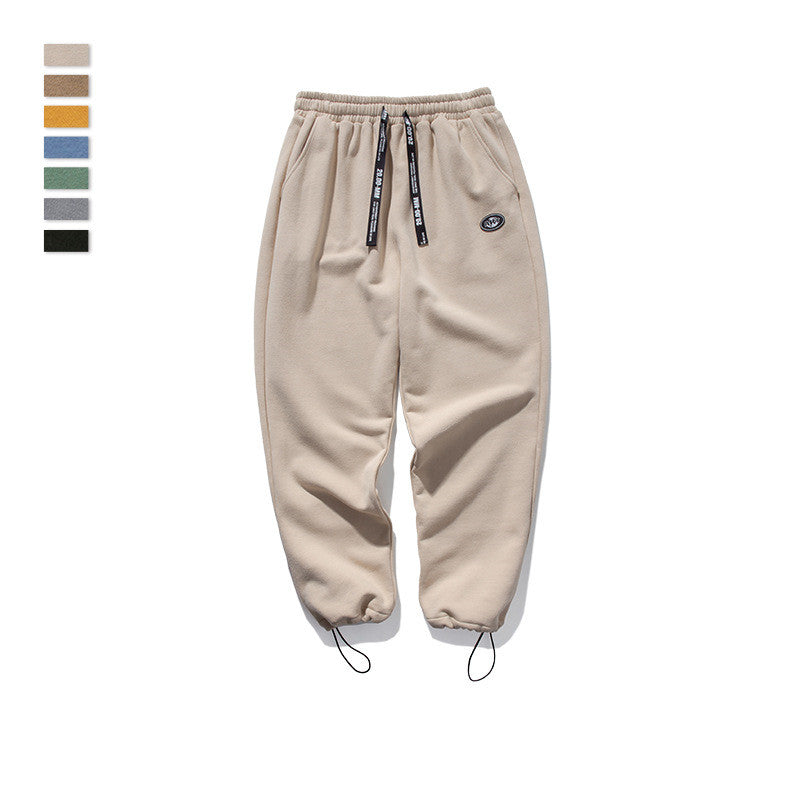 Men's SOLID COLOR Drawstring  stretch sweatpants S.M.