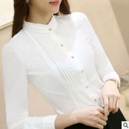 S.W. Simple White Laced formal women's Blouse