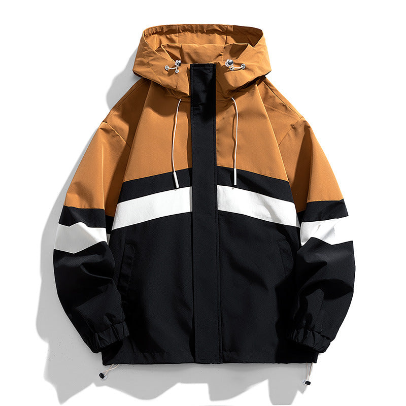 F.J.C.  S.M.  Men's Color-block Hooded Coat