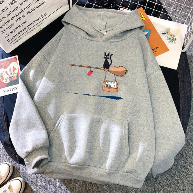 Cartoon Print Sweatshirt Harajuku Style Leisure Hooded Sweater