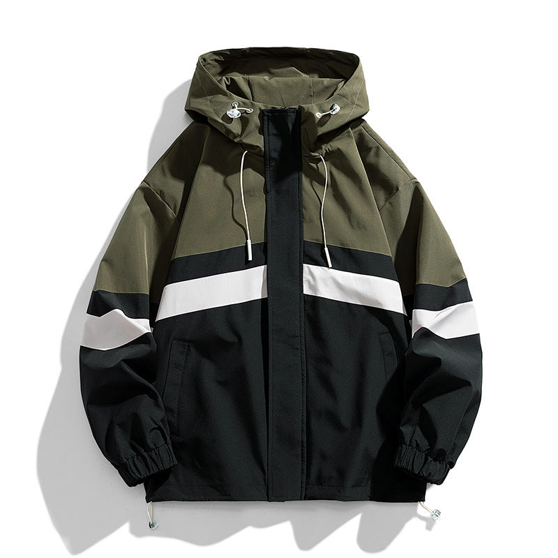 F.J.C.  S.M.  Men's Color-block Hooded Coat