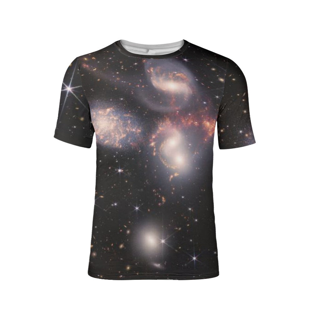 S.M.  Men's Short-sleeved Star Cluster Printed Fashion T-shirt