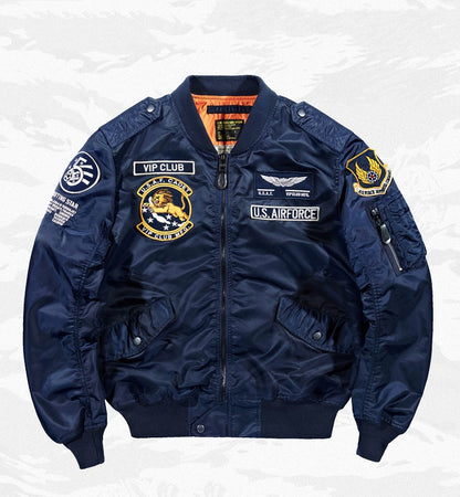 S.M. Pilot Jacket Men's  Embroidered Flight Jacket