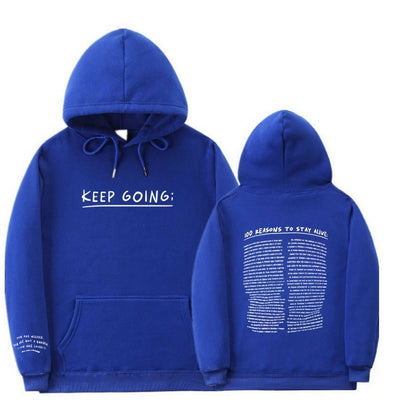 S.M Letter Printing Long-sleeved Drawstring Hooded Sweatshirt S.W.