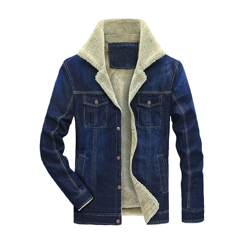 S.M. Men Brand Clothing Denim Jacket Fashion Mens Jeans Jacket Thick Warm Winter Outwear Male Cowboy