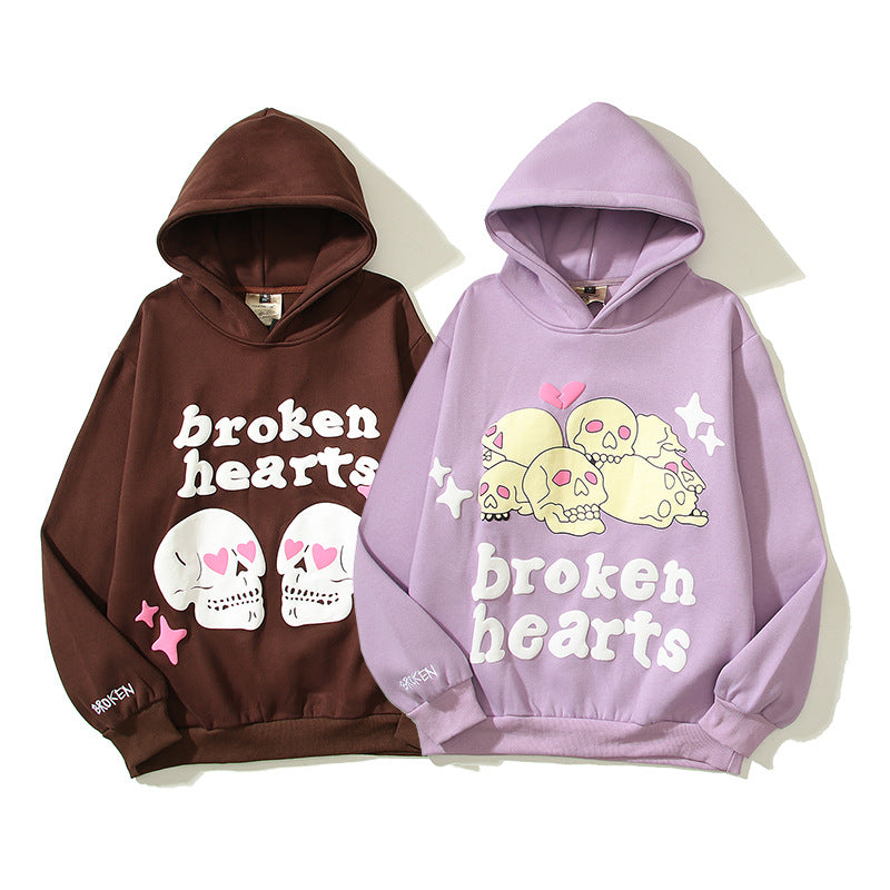 S.M. BROKEN HEARTS  Hooded Sweater Over Printed Letters S.W.