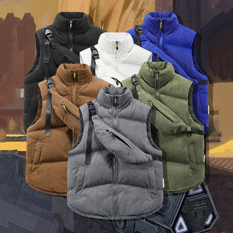 a collage of men's vests and jackets