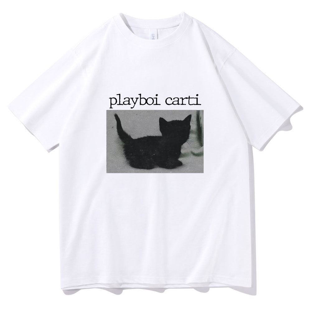 Oversized Hip Hop Cute Cat Printed T-shirt