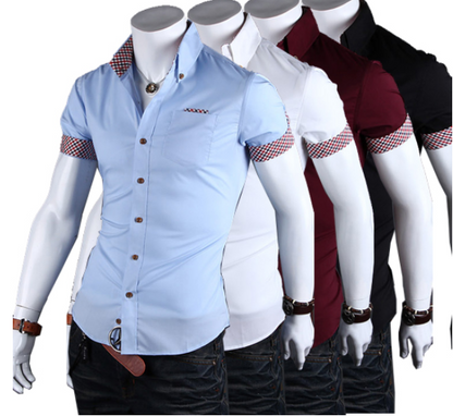 S.M. Men's slim fitting casual Button Down