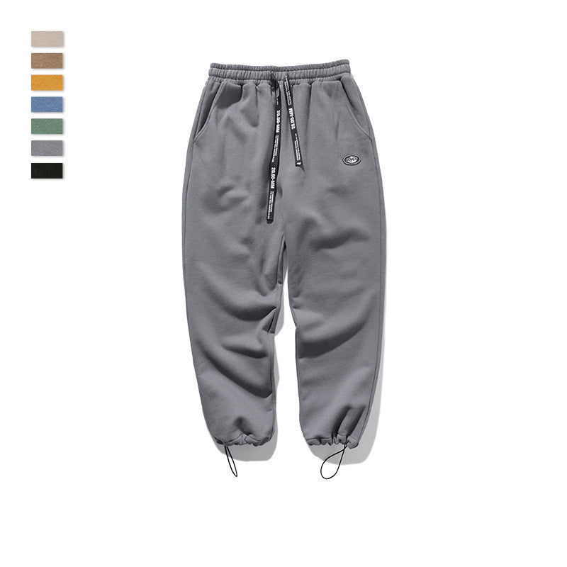 Men's SOLID COLOR Drawstring  stretch sweatpants S.M.