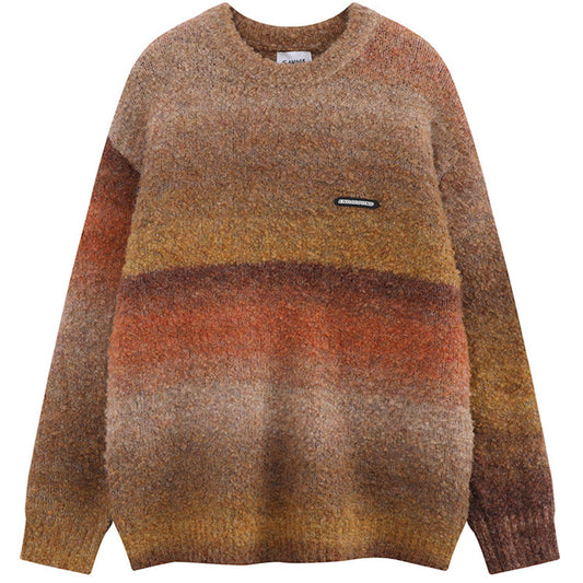 S.M. Gradient Contrast Striped Sweater