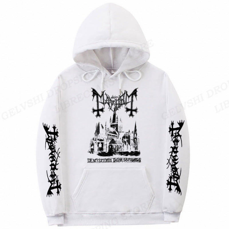 S.M. Men's Solid Color Printed Fashion Hoodie