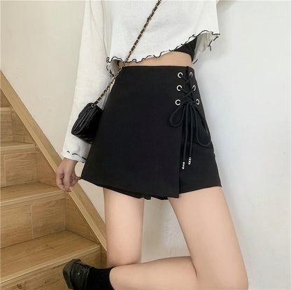 S.W. Irregular binding high waist casual skirt
