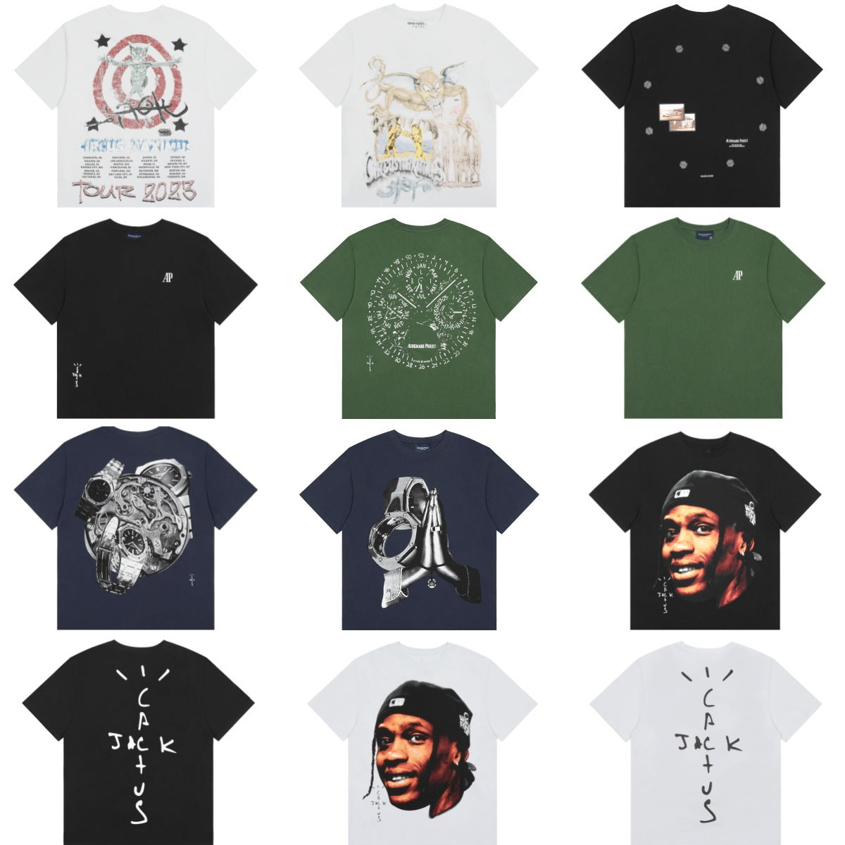 S.M. Travis Scott Summer American Vintage print  short sleeve T-shirts