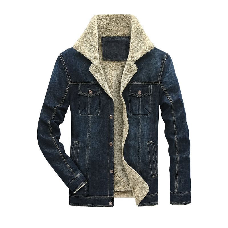 S.M. Men Brand Clothing Denim Jacket Fashion Mens Jeans Jacket Thick Warm Winter Outwear Male Cowboy