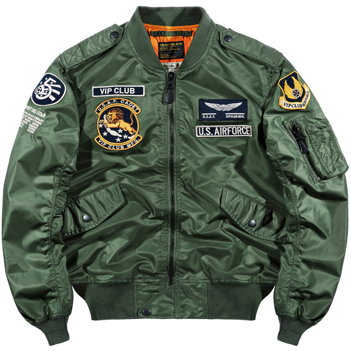 S.M. Pilot Jacket Men's  Embroidered Flight Jacket