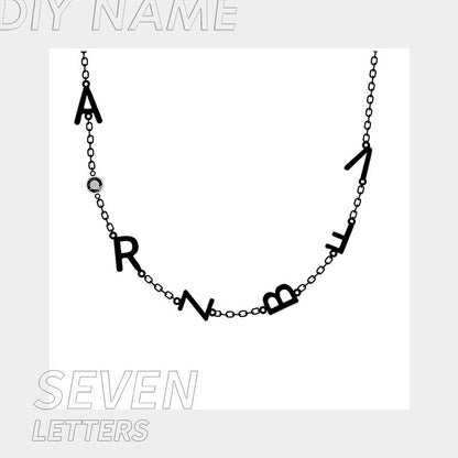 Stainless Steel 26 English Letter Name Necklace- F.J.C. JEWELRY