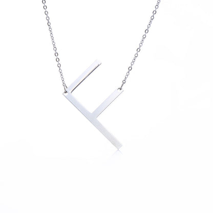 Fabulous Rose Gold Plated Stainless Steel Initial Letter Pendant Necklace