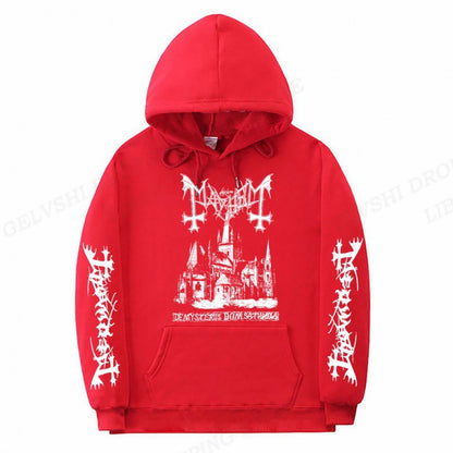 S.M. Men's Solid Color Printed Fashion Hoodie