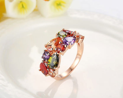 Colored zircon rings