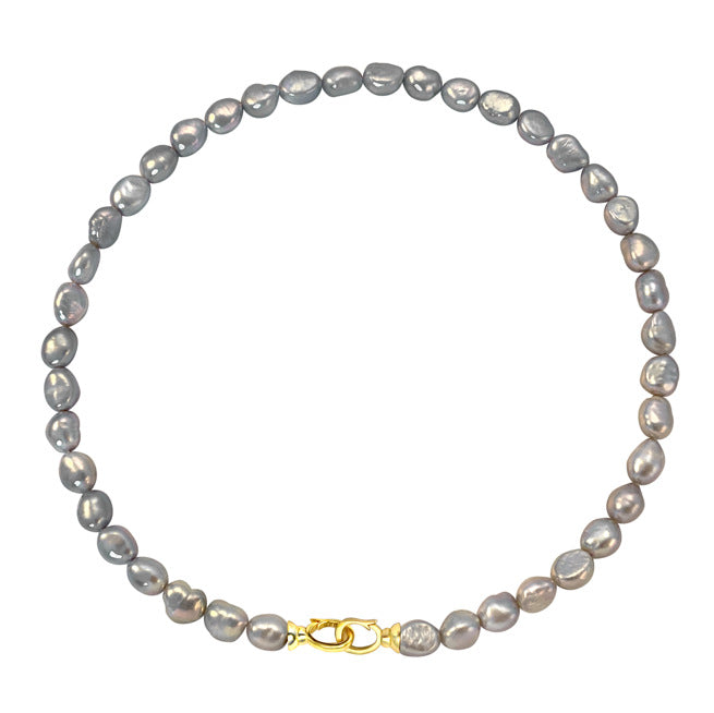 S925 Sterling Silver Baroque Pearl Necklace For Women