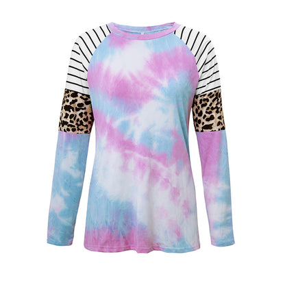 S.W. Tie-dyed leopard-print T-shirts