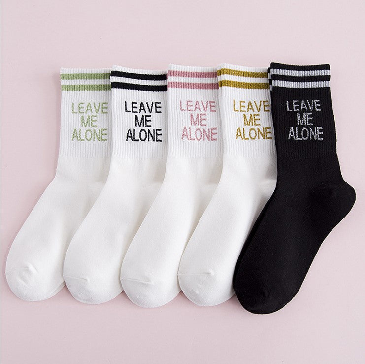 Luokou two bars long tube female socks