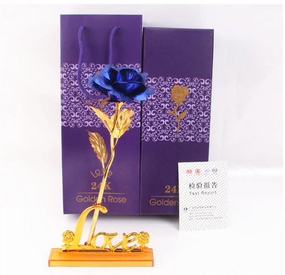 S.B. gold rose gift bag