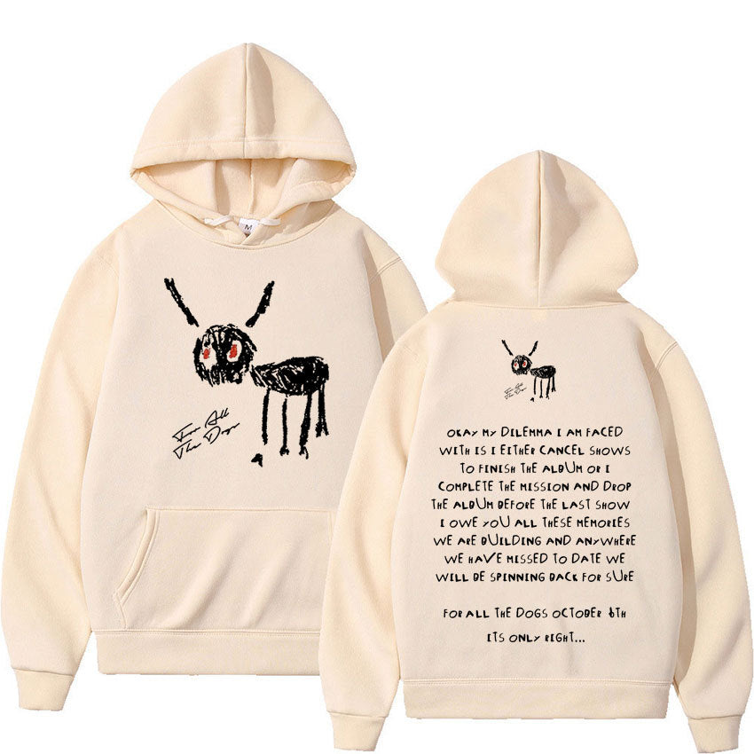 S.M.  Rapper Drake For All The Dogs Letter Hoodie