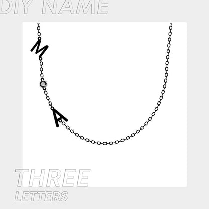 Stainless Steel 26 English Letter Name Necklace- F.J.C. JEWELRY