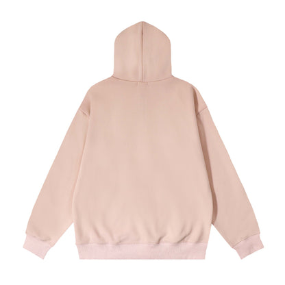 a pink sweatshirt with a hoodie on it