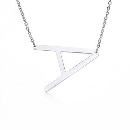 Fabulous Rose Gold Plated Stainless Steel Initial Letter Pendant Necklace