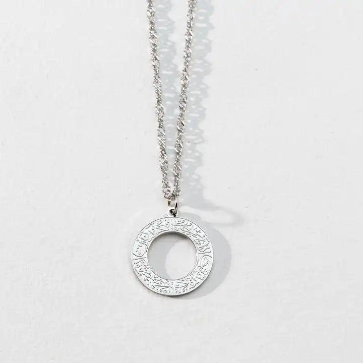 Stainless Steel Ring Word Faith Necklace