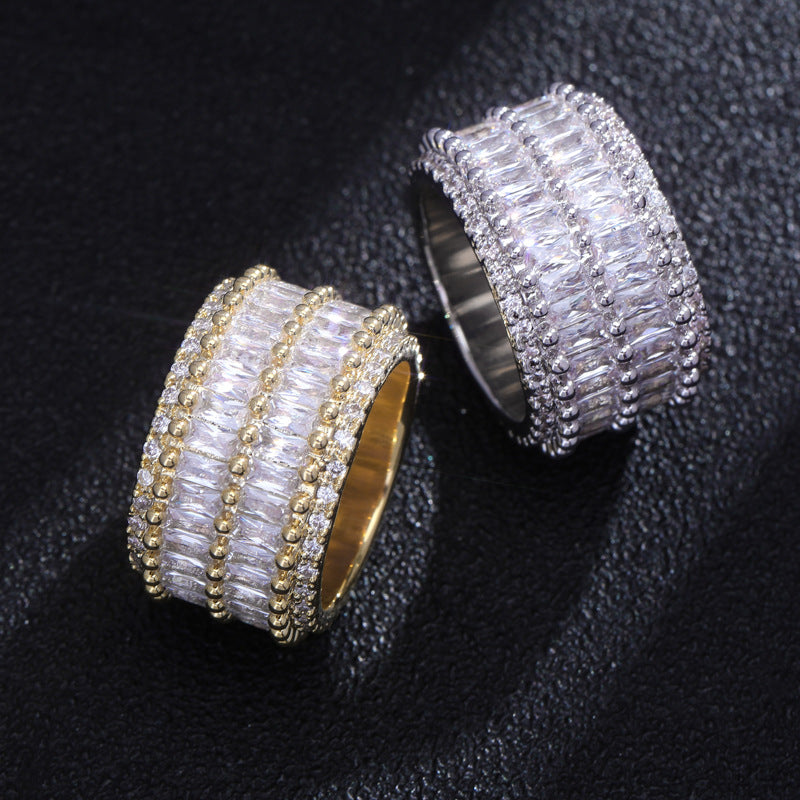 Double Row Strip Zircon Ring jewelry