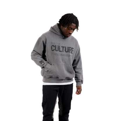 S.M. "CULTURE". Retro Letter Rhinestone Street Hoodie