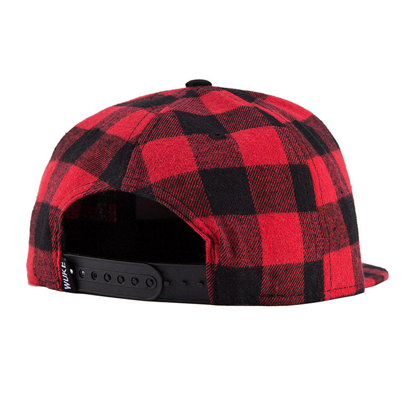 S.H. Red Black Plaid Lumberjack Baseball Hats