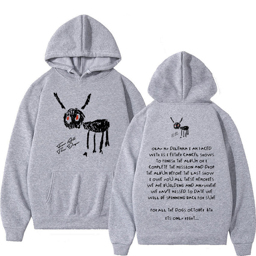 S.M.  Rapper Drake For All The Dogs Letter Hoodie