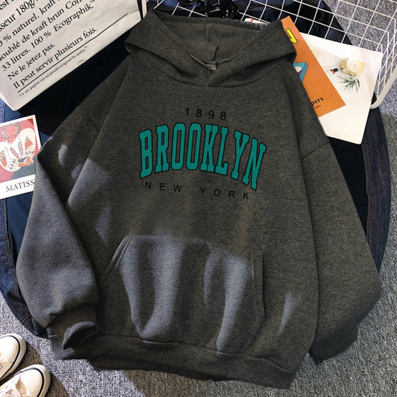 F.J.C. women's "1898 Brooklyn New York" graphic print hoodie S.W.