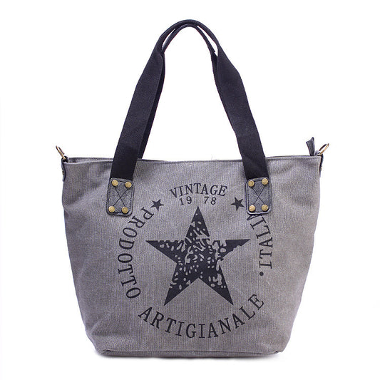 a large gray bag with a star on it