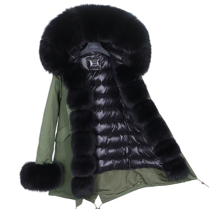 Coat Fur With Detachable Inner Liner Placket