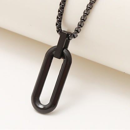 Men's Geometric Titanium Steel Pendant Simple Necklace