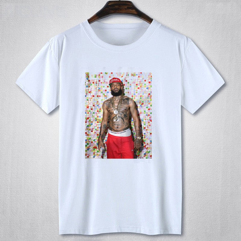 Hip hop white T-shirt