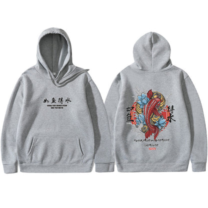 Mens Hip Hop Hoodie Ukiyoe Streetwear